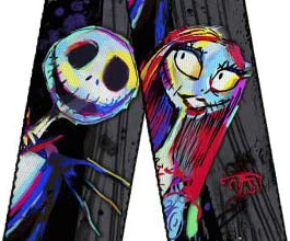 Nightmare Before Christmas Guitar Strap 1 close up