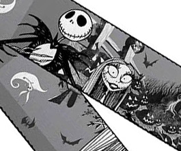 Guitar Strap Nightmare Before Christmas Jack Sally Cemetery Scene Gray 2 Inches Wide 