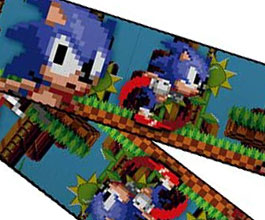 Sonic Hedgehog Guitar Strap 5 close up