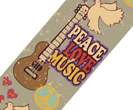 Peace Sign Guitar Strap 6 close up