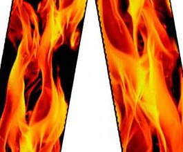 Flames Guitar Strap 10 close up