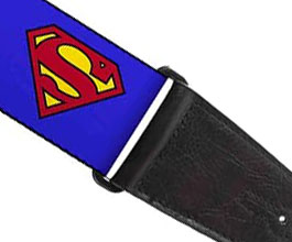 Superman Guitar Strap 4 close up